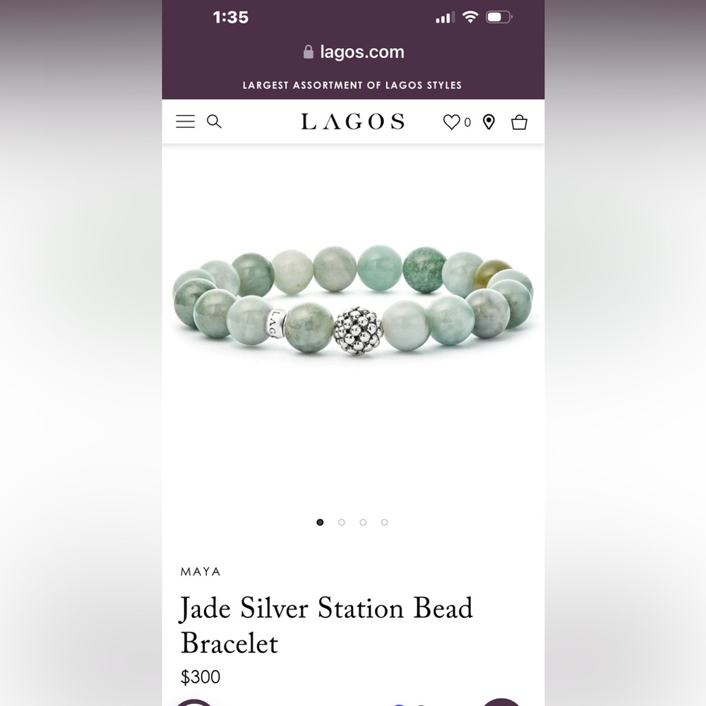 Women’s Lago Jade stretch bracelet.